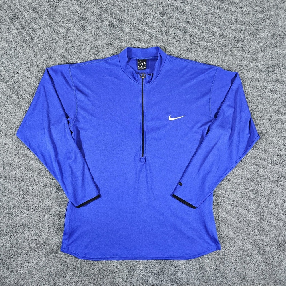Vintage 90s USA Nike x Agassi Quarter Zip Windbreaker‎ Blue Men's Size XL Tennis